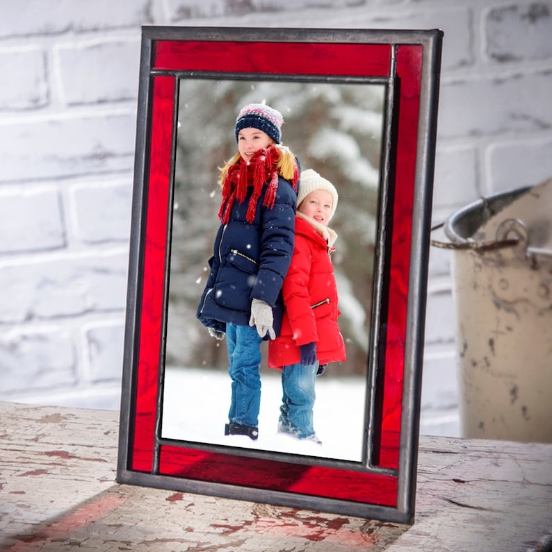 Red Picture Frame 4x6 5x7 Christmas Photo Frame Holiday Home Etsy
