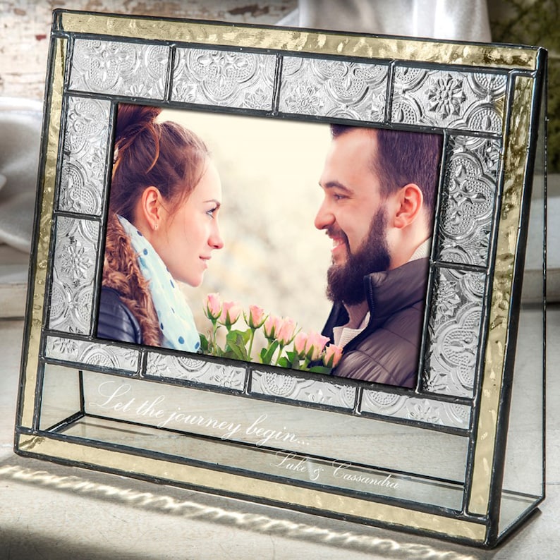 Engagement Picture Frame Personalized Gift for Engaged Couple Etsy
