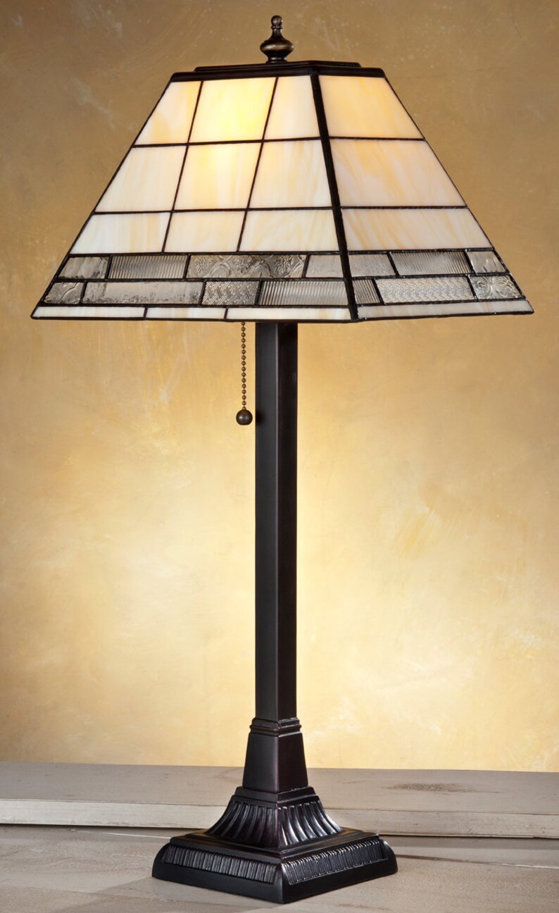 Buffet Table Lamp Tiffany Stained Glass Lamp Craftsman Lodge Etsy