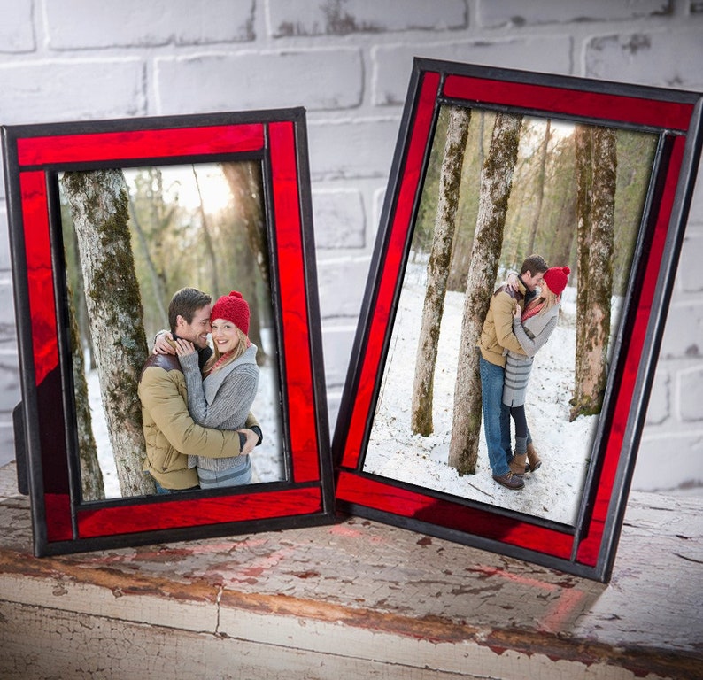 Red Picture Frame 4x6 5x7 Christmas Photo Frame Holiday Home Etsy