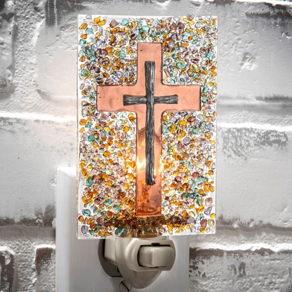 Night Light Cross Christian Religious Gifts Decorative Wall Plug