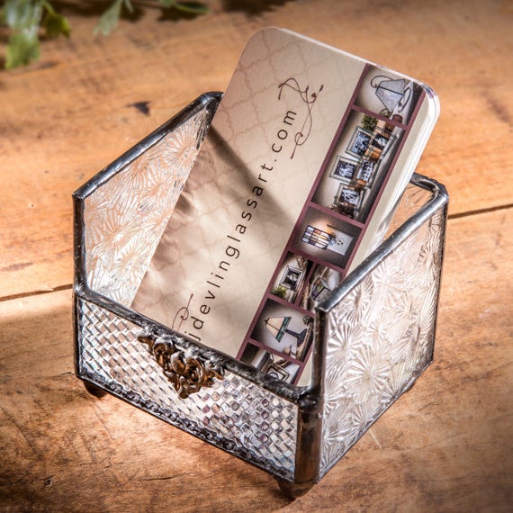 Vertical Business Card Holder Women Desk Accessories