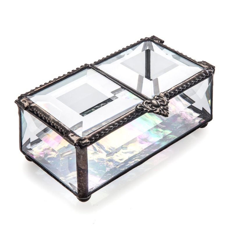 Crystal Glass Box Jewelry Keepsake Box Decorative Display Etsy