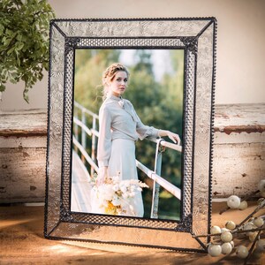 Picture Frame 8x10, 5x7, 4x6, 4x4 Square Wedding Anniversary Family Gift Home Decor Tabletop Clear Glass Photo Frame Pic 380-57HV image 3