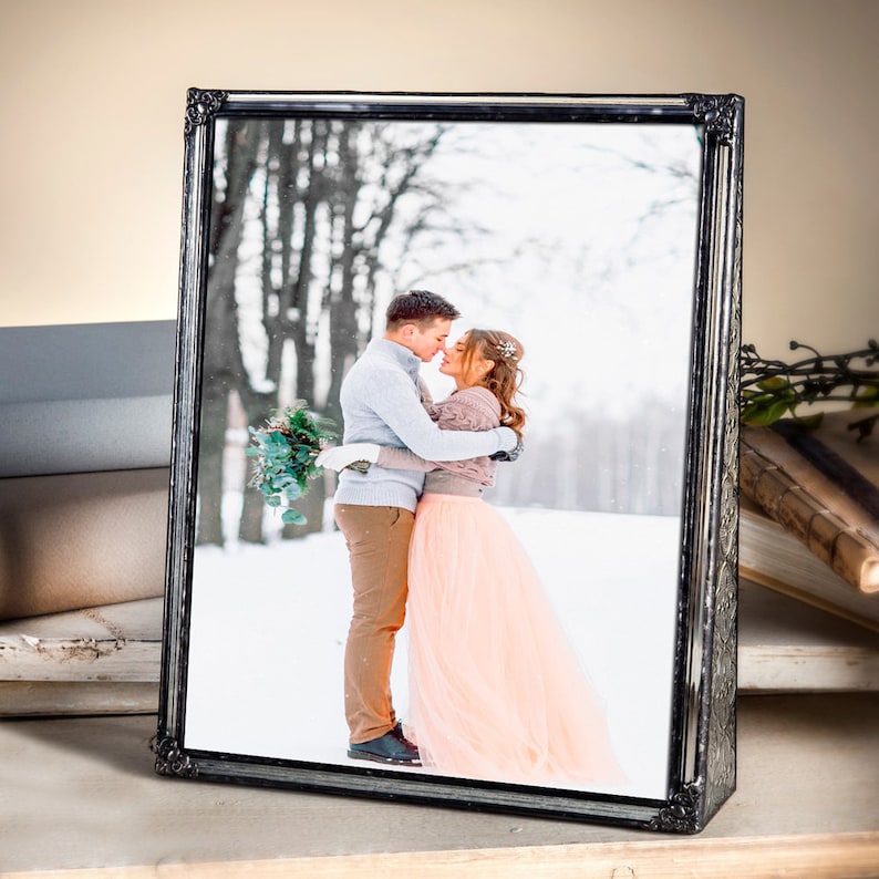 Picture Frame 8x10, 5x7, 4x6, 2x3 Glass Photo Frame Gift for Mom Wedding Anniversary Baby Christmas Family Pic 360 Series 8x10 vertical