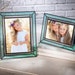 Aqua Blue Picture Frame 5x7, 4x6 Photo Frame Stained Glass Vintage Home Decor Wedding Gift for Mom Baby Frame Family Frame Pic 419 Series 