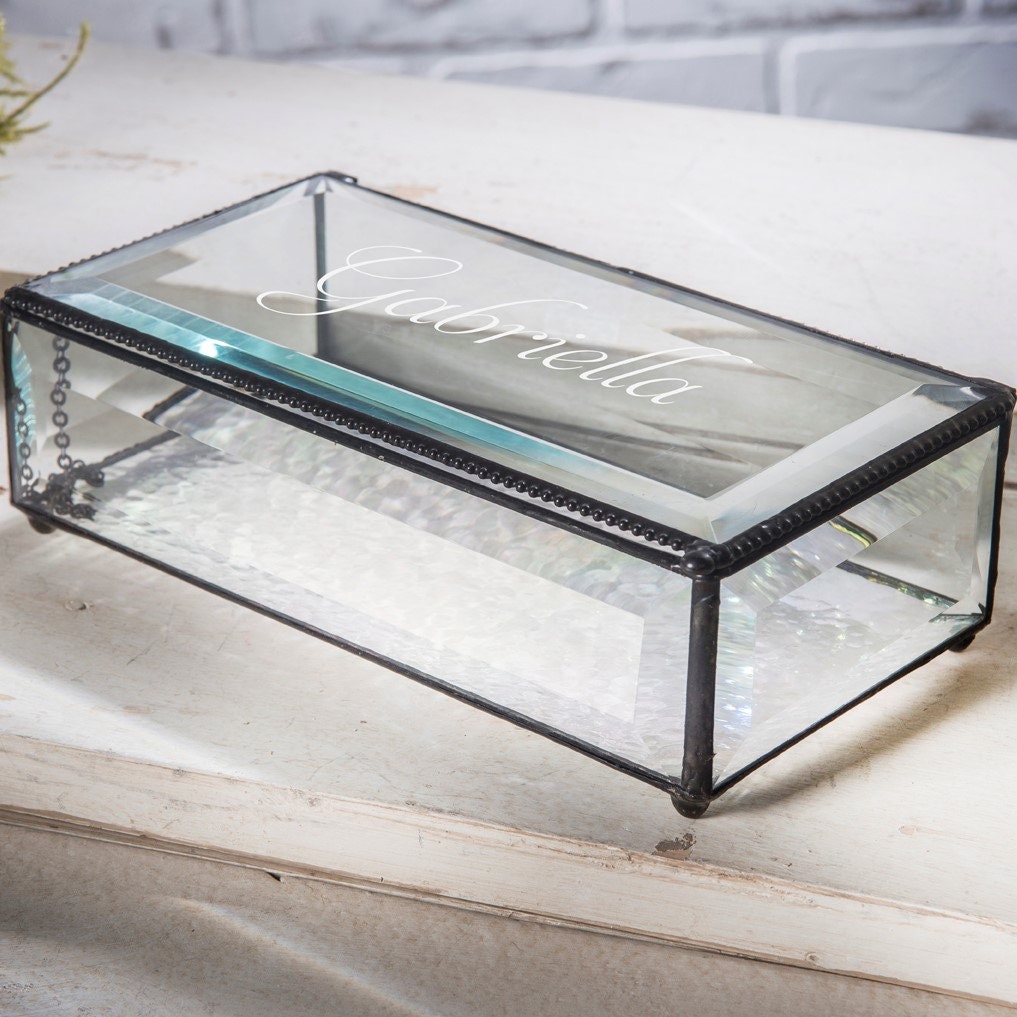 Glass jewelry case discount