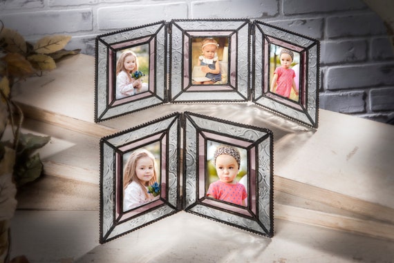 4x6 Double Picture Frame, Vertical Hinged Photo Frame 2 Opening