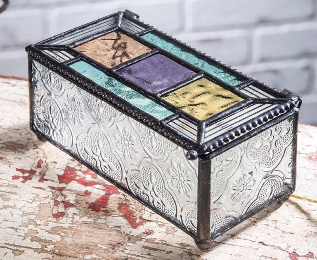 Glass Purse Keepsake Box Vanity Display Gift for Mom for 