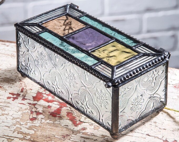 Glass Rectangular Jewelry Box Personalized Glass Jewelry Box Etsy