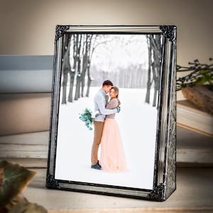 Picture Frame 8x10, 5x7, 4x6, 2x3 Glass Photo Frame Gift for Mom Wedding Anniversary Baby Christmas Family Pic 360 Series 5x7 vertical