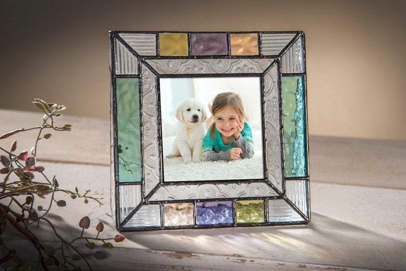 Colorful Glass Picture Frames Horizontal 4x6 Photo Table Top Blue Colorful Glass Picture Frames Horizontal 4x6 Photo Table Top Blue Peach Purple Turquoise Home Decor Family Baby Gift J Devlin