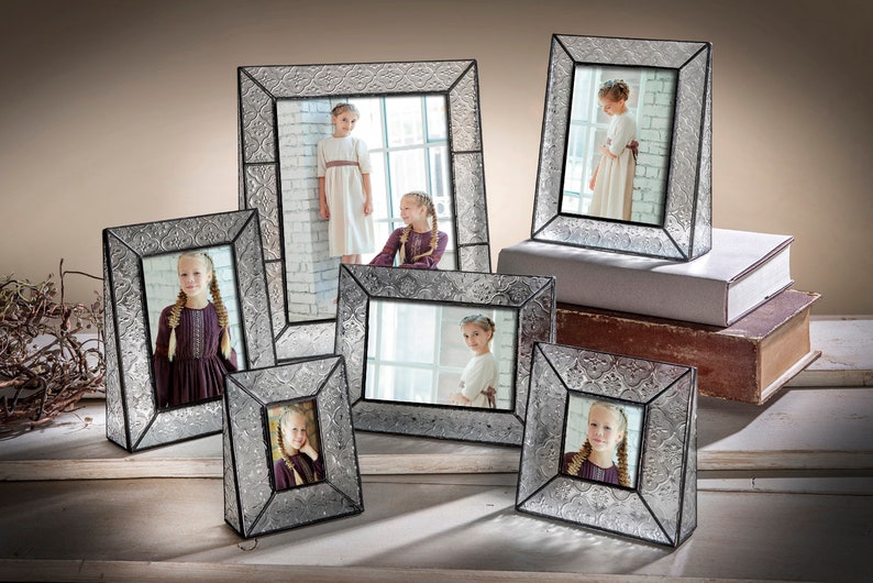 5x7 Wedding Picture Frame Vintage Home Decor Stained Glass Photo Frame Gift for Anniversary Birthday Baby Bridesmaid Pic 126-57V