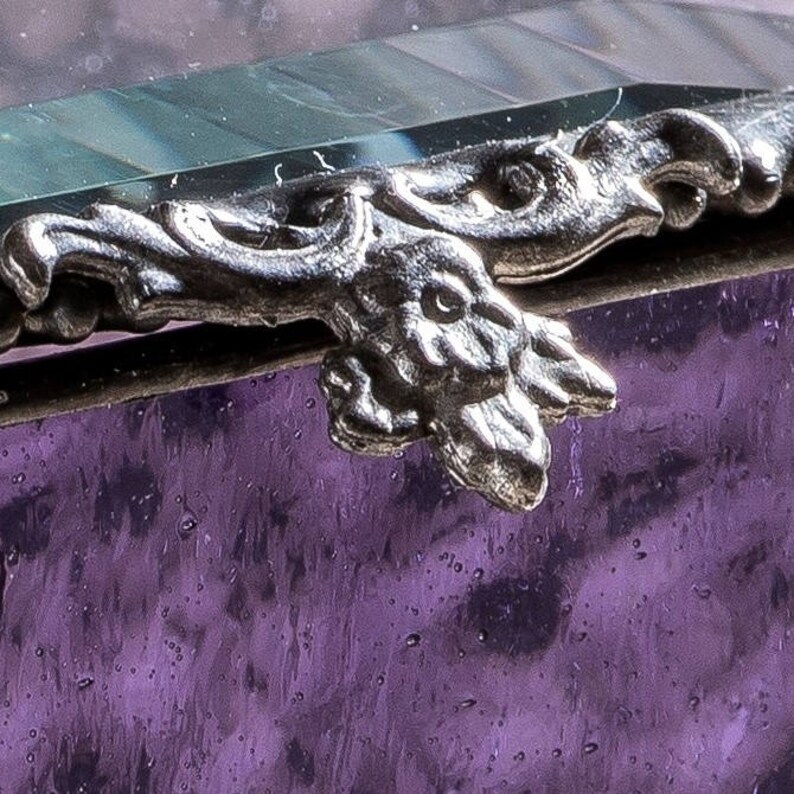 Purple Glass Jewelry Box Stained Glass Keepsake Box Wedding Etsy