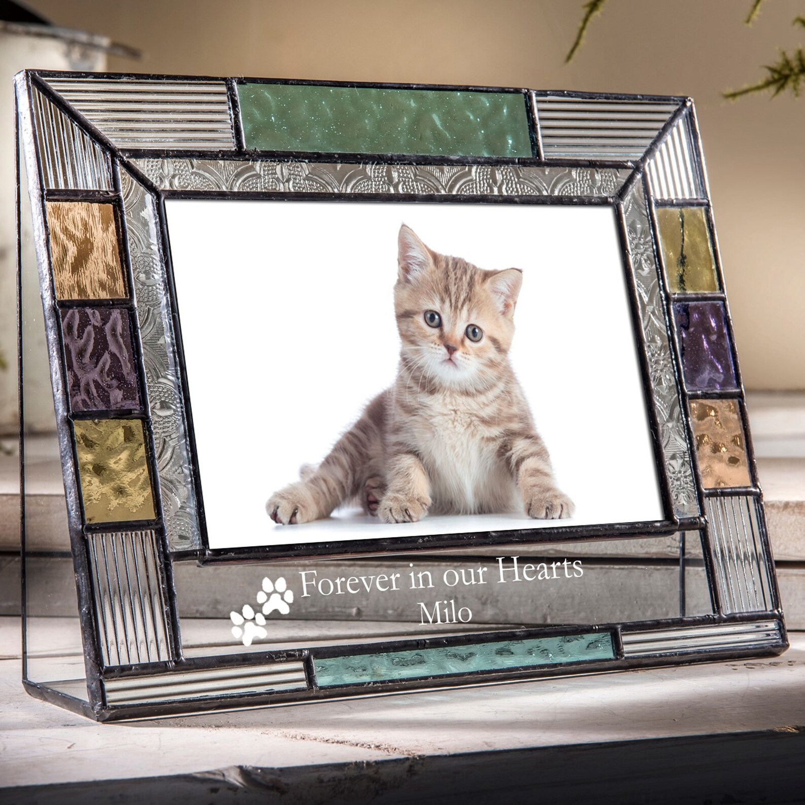Cat Personalized Picture Frame Customized Cat Lover Gift Kitty Etsy