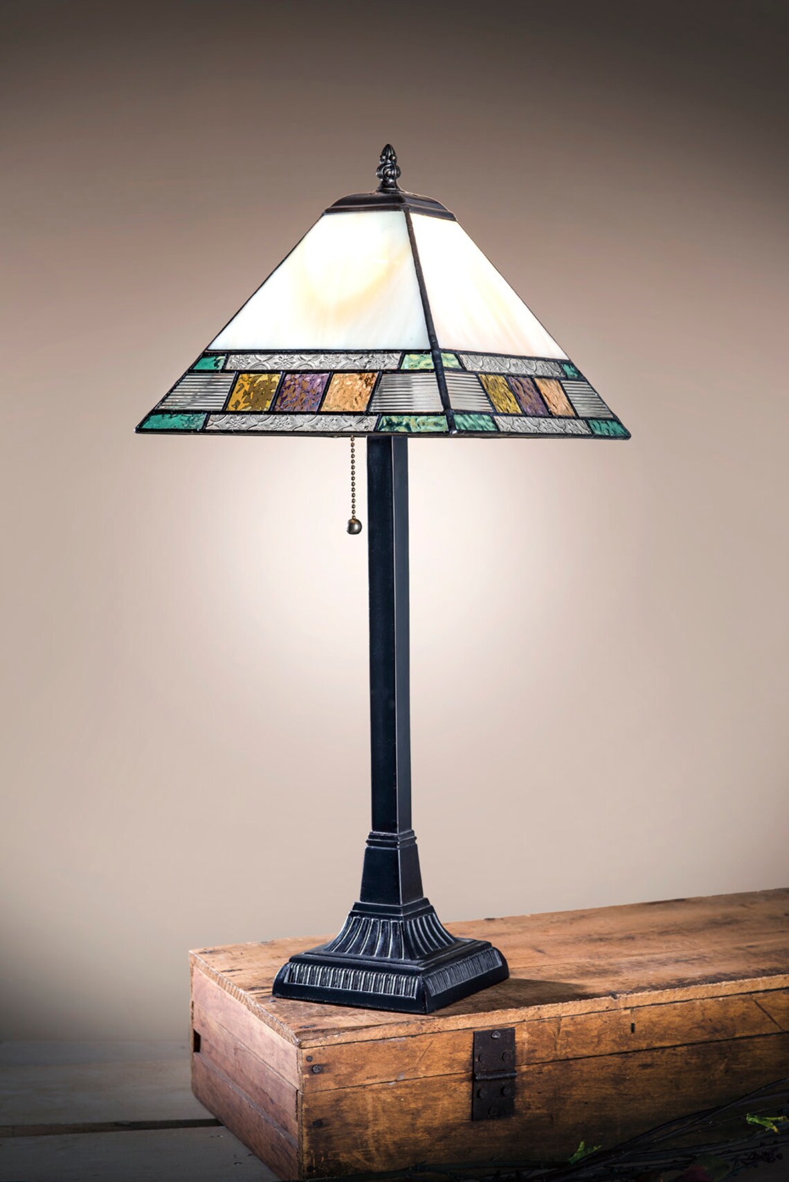 Mission Table Lamp Colorful Tiffany Stained Glass Craftsman - Etsy