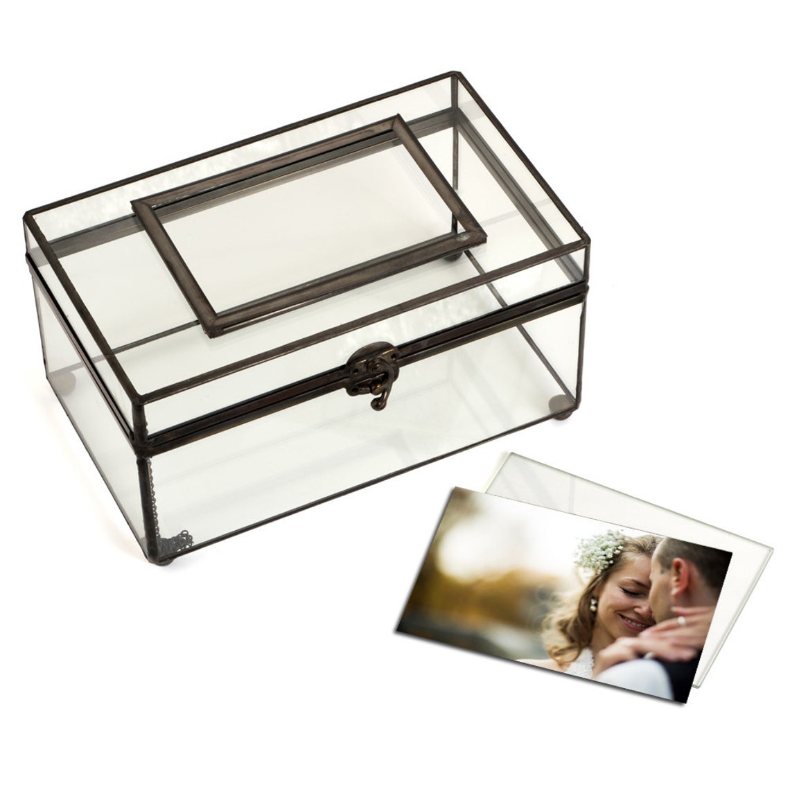 Large Glass Box Photo Display Case Clear Decorative Storage Etsy