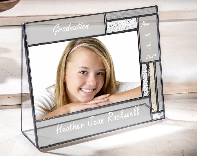 Graduation Frame Personalized Gift High School Graduate College Grad Gift Custom Engraved Photo Frame 4x6 Class of 2024 Pic 392-46H EP612