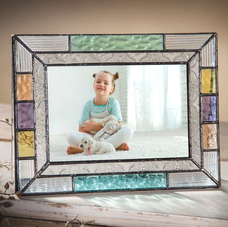Home Décor J Devlin Pic 372 Colorful Stained Glass Picture Frame Home Décor J Devlin Pic 372 Colorful Stained Glass Picture Frame Tabletop 3 X Square