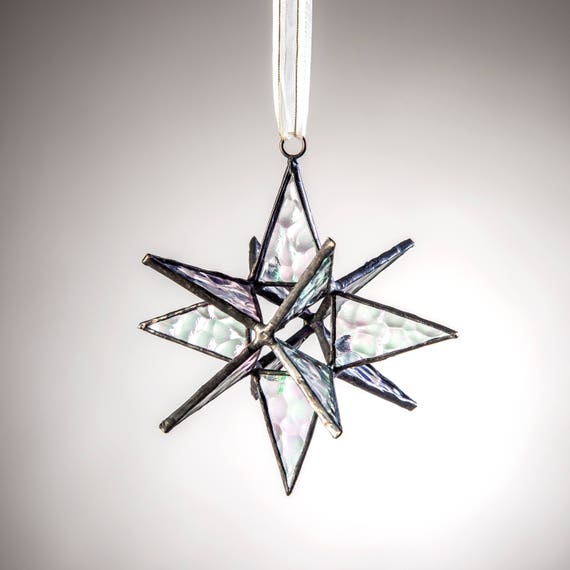 Small Moravian Star Glass Ornament Christmas Decoration Home Etsy
