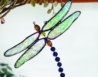 Dragonfly Ornament Sun Catcher Window Display Stained Glass Ornament Window Hanging Decor Display Gift for Gardener Orn 112