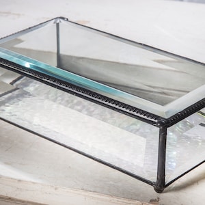 Clear Glass Box Crystal Beveled Jewelry Box Large Glass Display Box Decorative Keepsake Gift For Women Vanity Home Decor J Devin Box 830