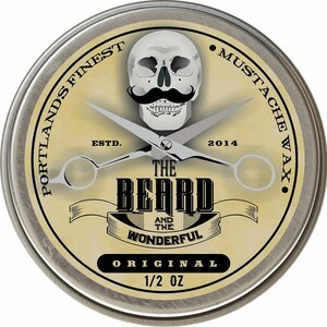 The Beard & The Wonderful, Portland Moustache Wax. Boîtes de 1/2 Oz 15 ml et boîtes de 1 Oz 30 ml image 3