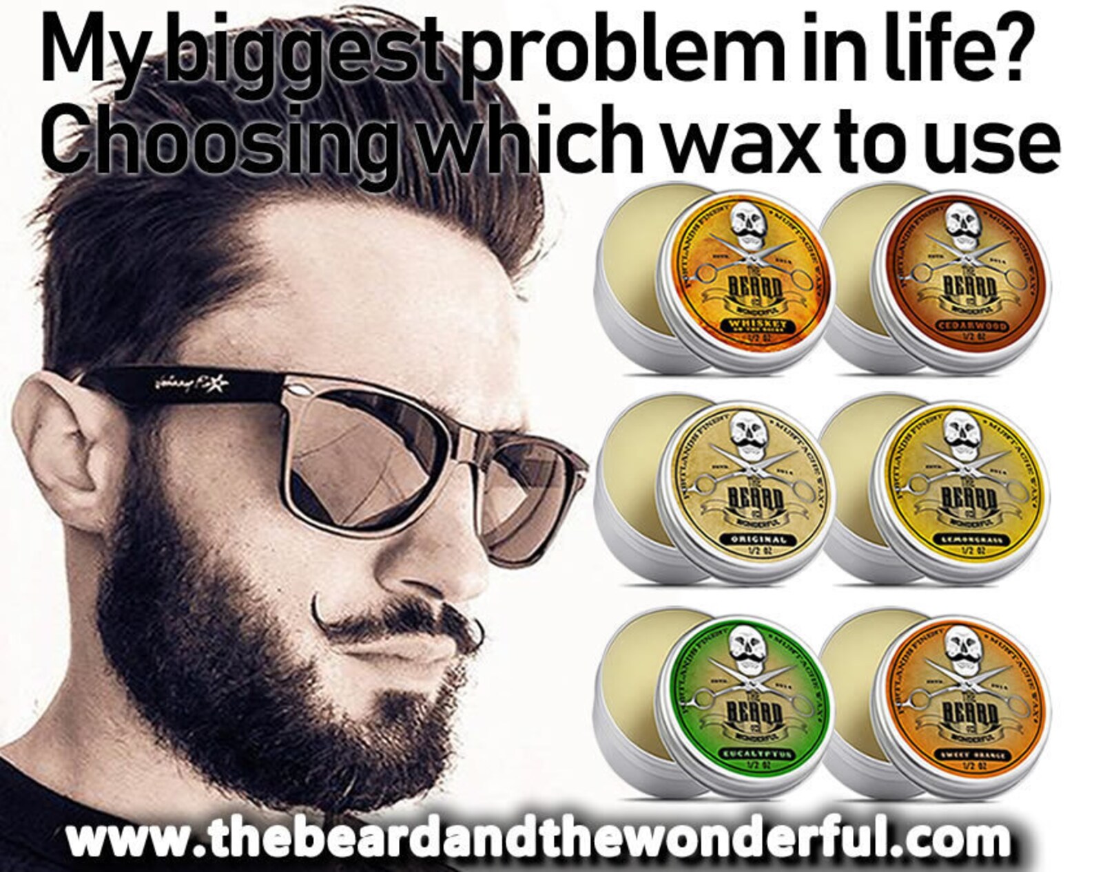 Moustache Wax Kit 6x15ml Tins Premium Strong Wax for Men for Styling