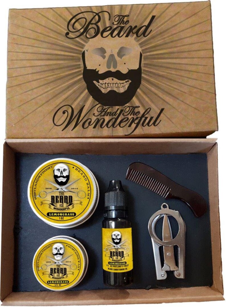 Customised Beard Grooming Set. Beard Oil, Moustache Wax, Beard Balm