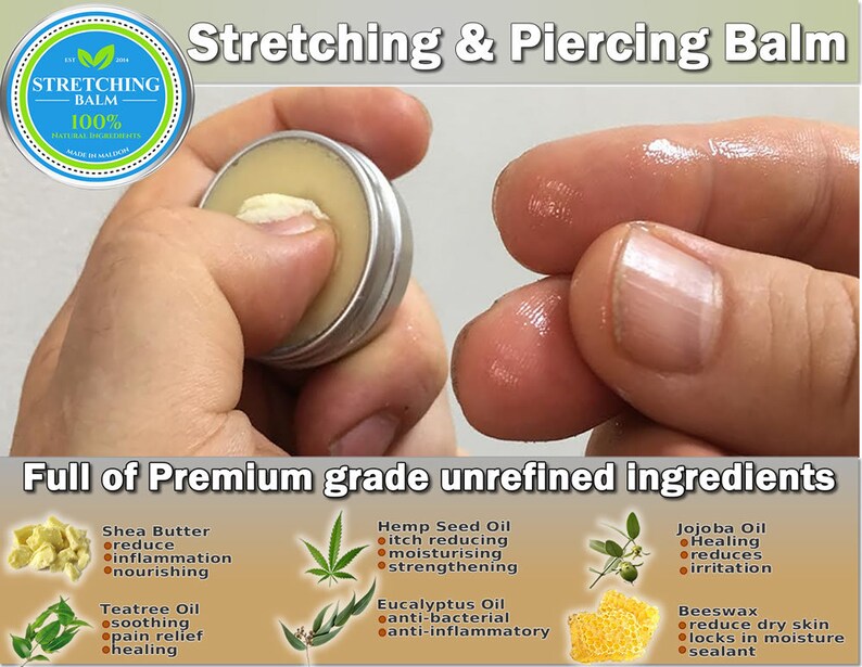 Premium Ear Stretching and Piercing Balm. Heal Protect Etsy