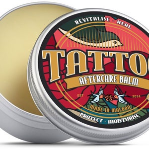 Tattoo Aftercare Balm Salve. Revitalise, Heal, Protect, Moisturise. Shea Butter, Teatree, Eucalyptus, Jojoba, Hemp oil and Beeswax