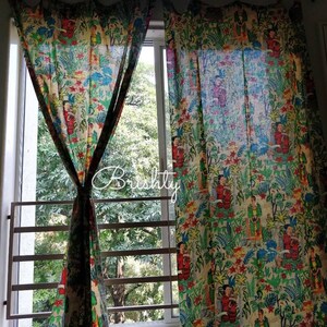 Frida Kahlo boho curtains TWO PANELS, eclectic boho curtains, Frida curtains, boho decor, boho home decor gifts, Frida housewarming gift image 5