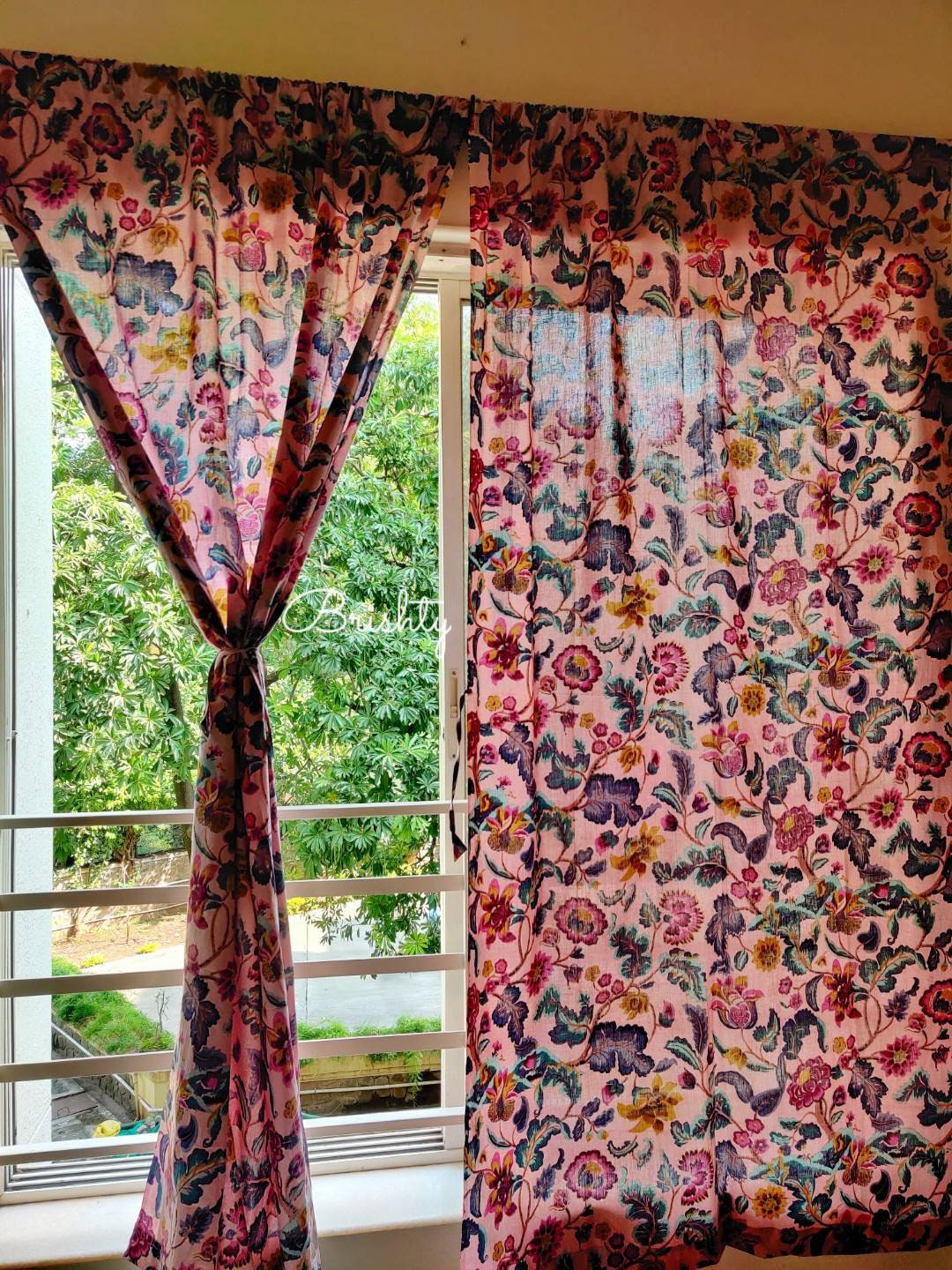 Cottage core boho bloemengordijnpanelen, bloemen kinderkamergordijnen, kan worden aangepast