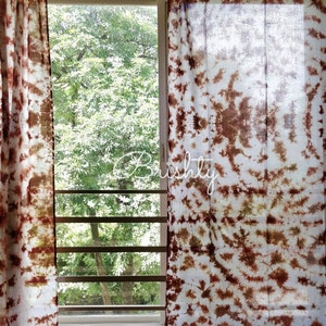 CLEARANCE - Brown tie dyed fall autumn curtains, boho curtains, brown decor, brown nursery curtains,  boho decor, rideaux boheme