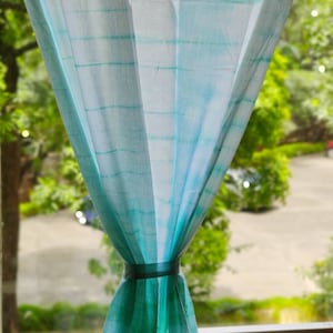 Sea foam green tie dye curtain panels, coastal beach curtains, aqua sea green boho curtains, beach nursery curtains