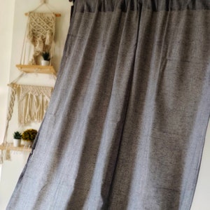 Tende in lino e cotone grigio minimaliste, pannelli per tende da soggiorno grigi per camera da letto, tende moderne con decorazioni scandinave, personalizzabili