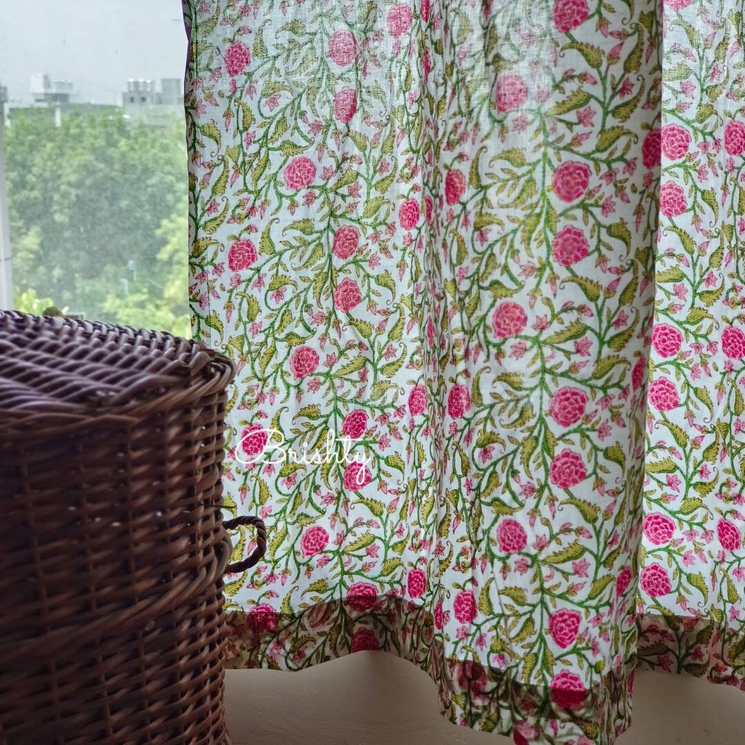 Delicate Floral Curtains for Kitchen Living Room Bedroom and Etsy