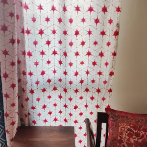 Tie dye print pink and white curtains - Pack of two curtains - cotton semi sheer