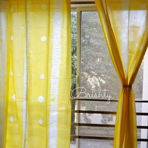 Yellow Tie Dye Shibori Boho Curtains Bohemian Curtains - Etsy