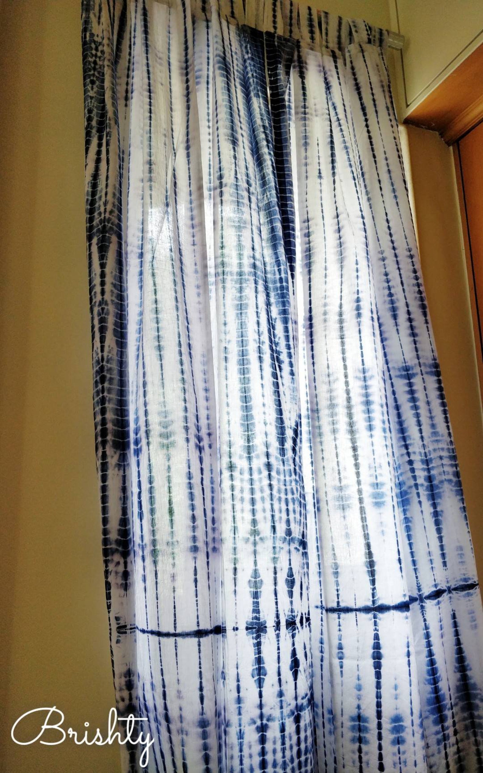 Boho Tie Dye Indigo Shibori Curtains Bohemian Curtains Boho Etsy India