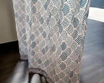 Semi sheer soft cotton curtains in blue and white, breezy airy curtain panels, bedroom curtains, meditation room curtains, living room sheer