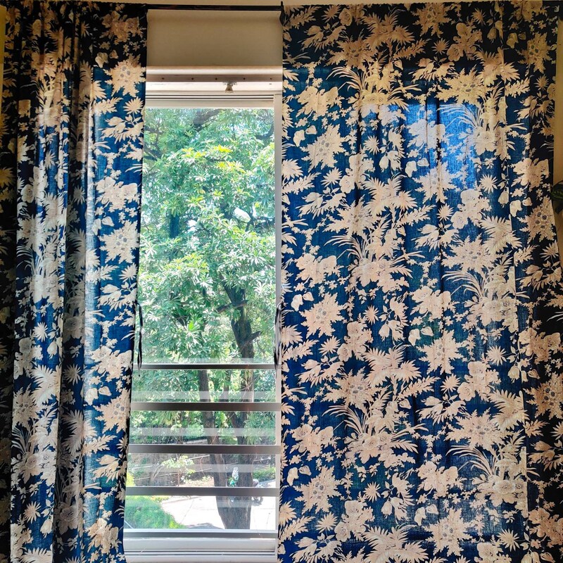 Navy Curtains - Etsy