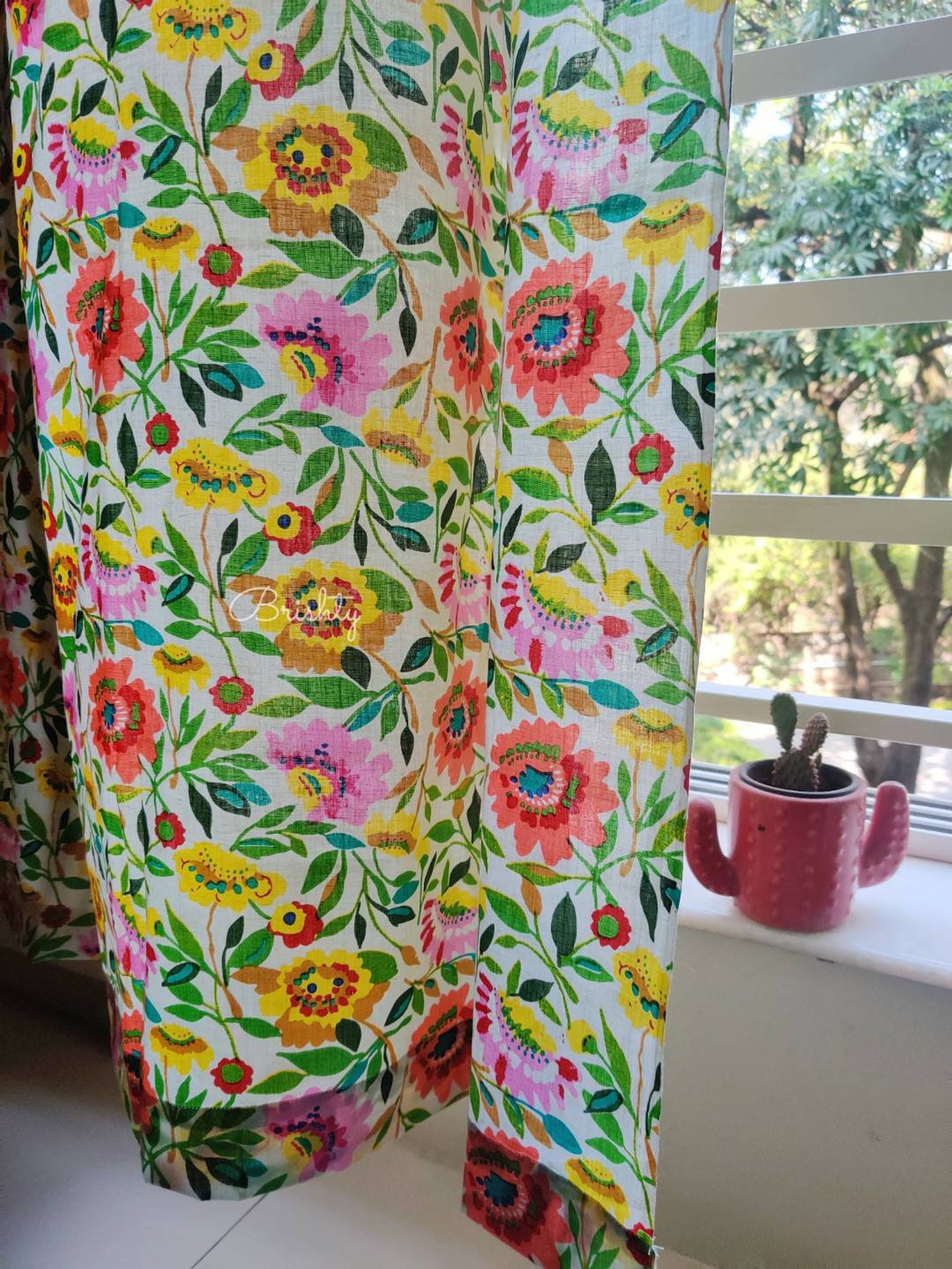 Colorful Floral Curtains Bright Floral Boho Curtains Floral - Etsy