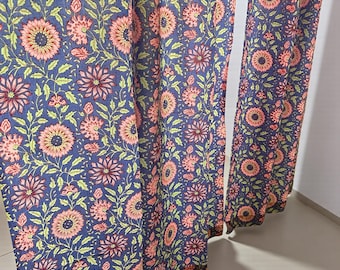 Set von 2 Panels - Cottage floral lila und rosa Vorhänge, Wohnzimmer