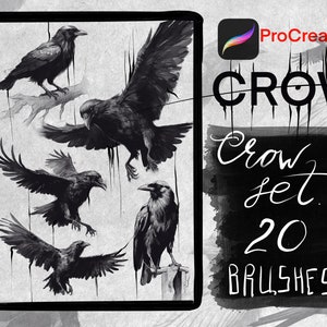 Crow Raven Brush Set of 20 items