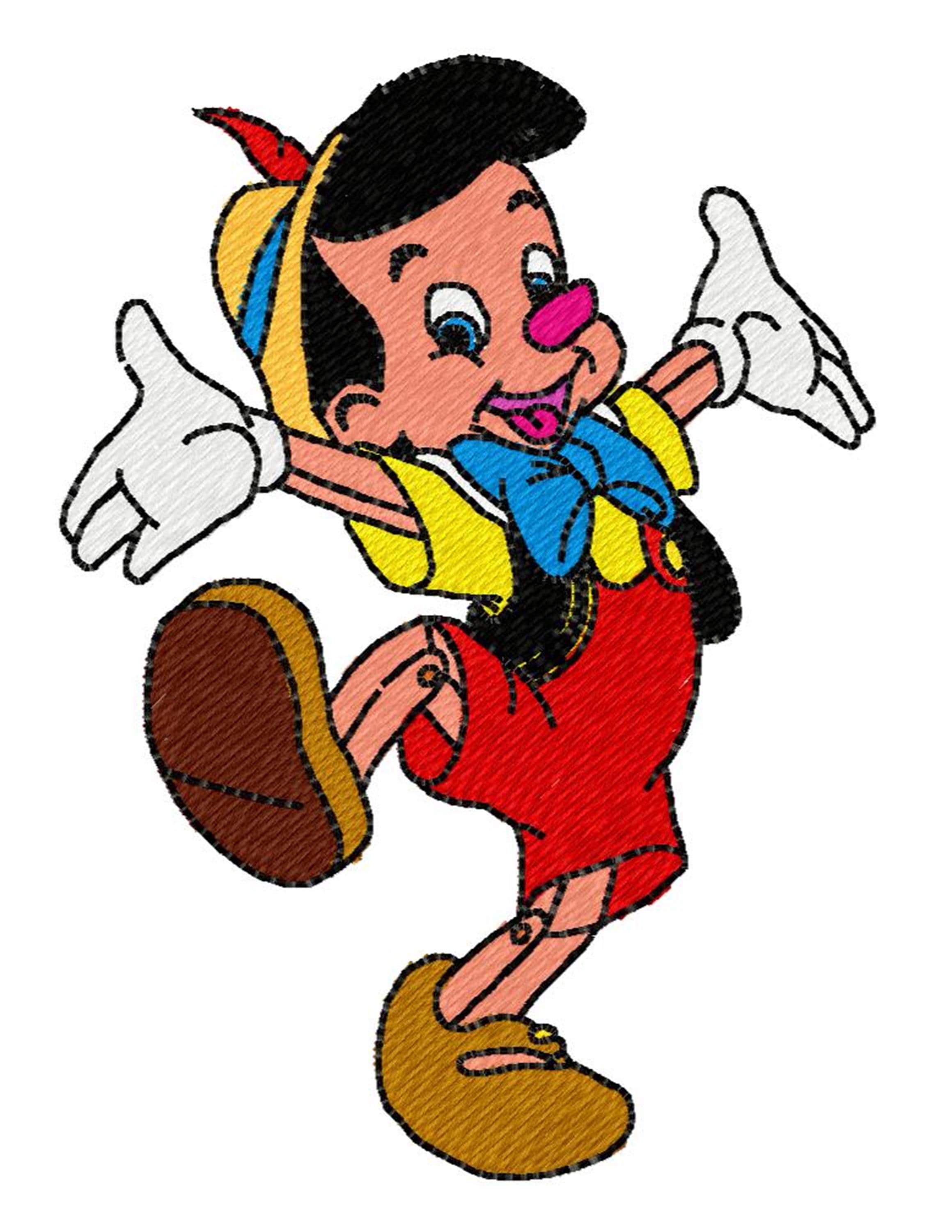 PINOCCHIO - Single Machine Embroidery Design for 4x4