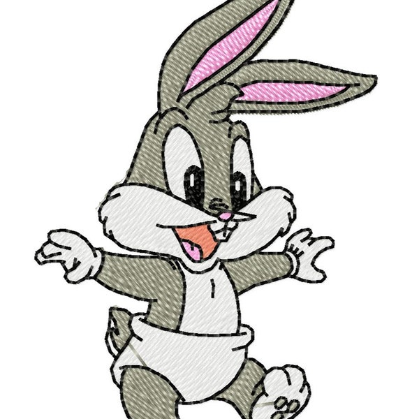 BABY BUGS BUNNY - Single Machine Embroidery Design for 4x4" hoop in 8 formats **Read Description**