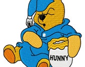 Pooh♡ SLEEPY POOH - Single Machine Embroidery Design for 4x4