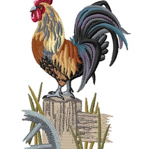 ROOSTER - Single Machine Embroidery Design for 5x7" hoop in 7 formats **Read Description**