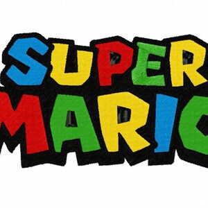 LOGO SUPER MARIO - un seul motif de broderie Machine pour cerceau de 5 x 7" en 8 formats **Lire la description**